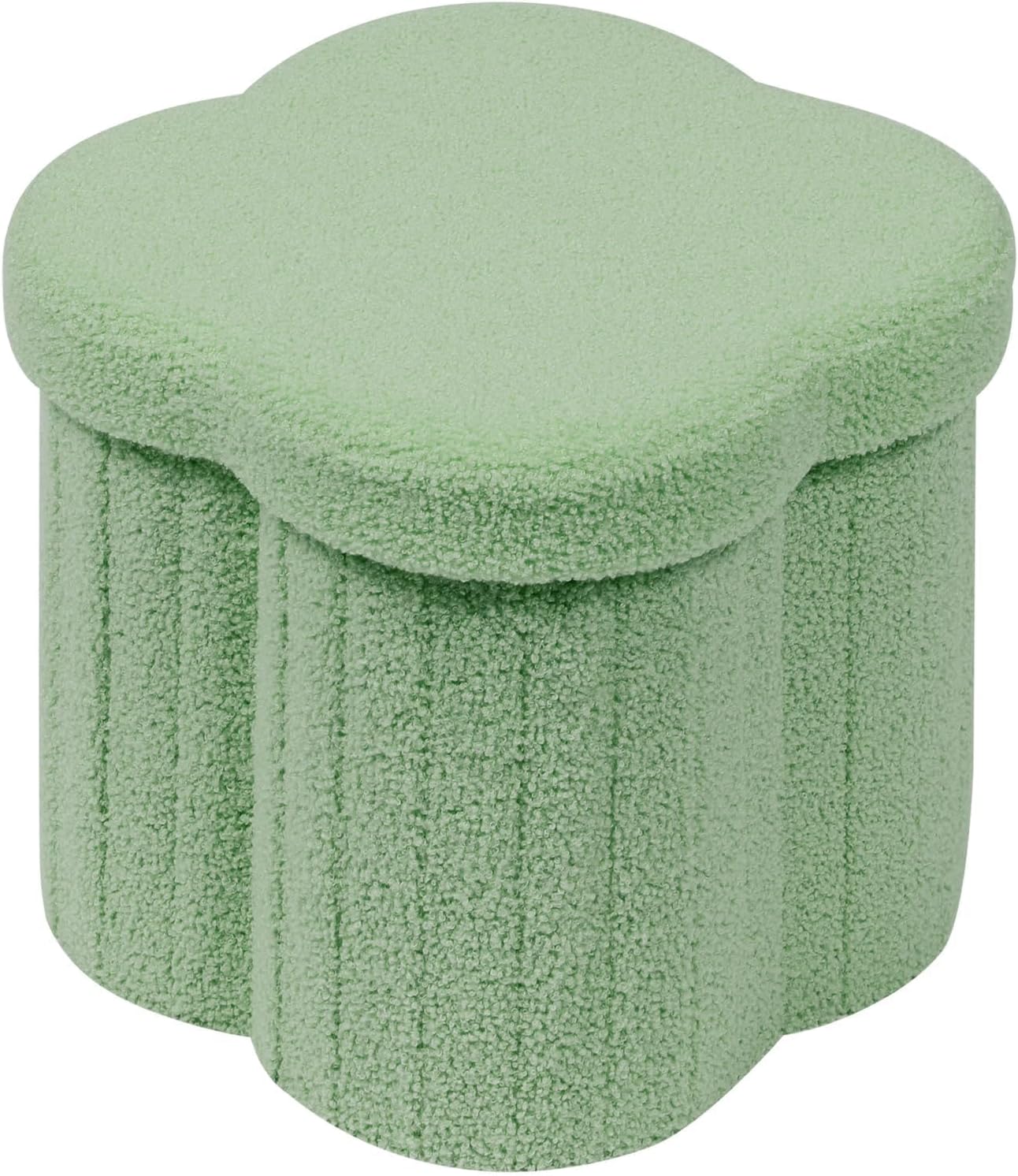 71MkOLrDWnL._AC_SL1500_ Flower-shaped storage footstool, faux teddy fur, green - Image 1